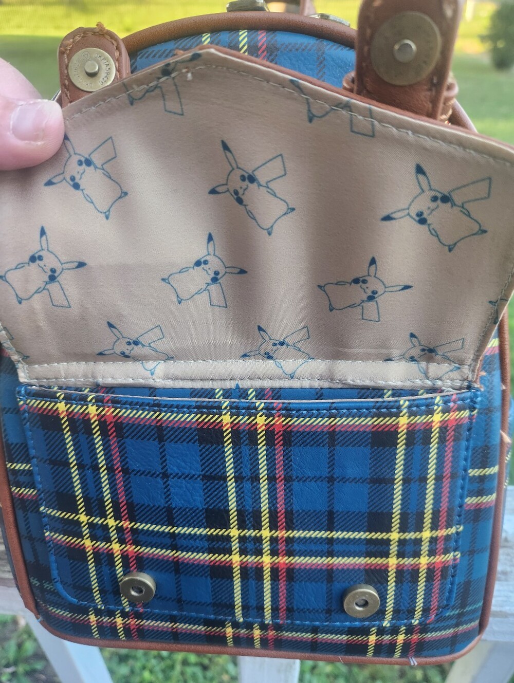 Loungefly Pokémon Pikachu Tartan Plaid Mini Backpack Preloved - Picture 4 of 11